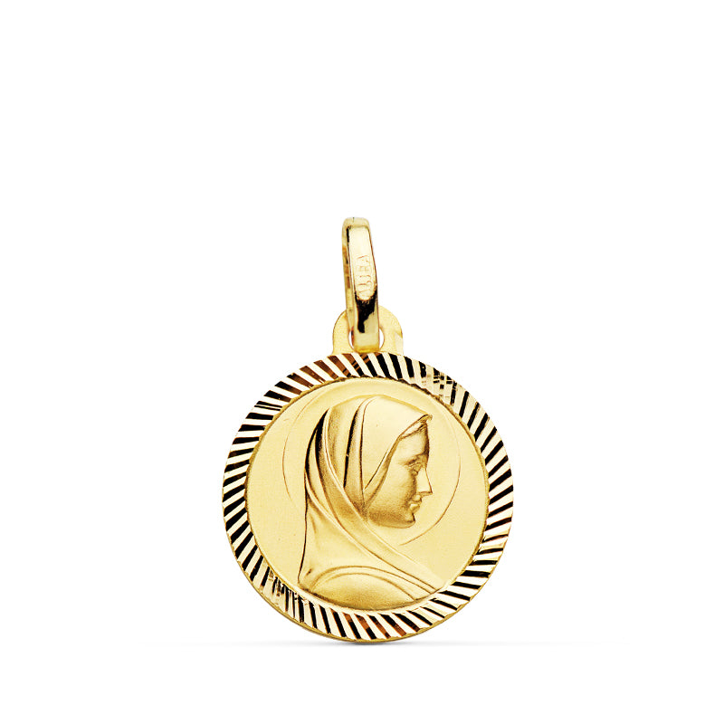 Medalla Virgen Francesa 16 mm Helice de oro amarillo 9K