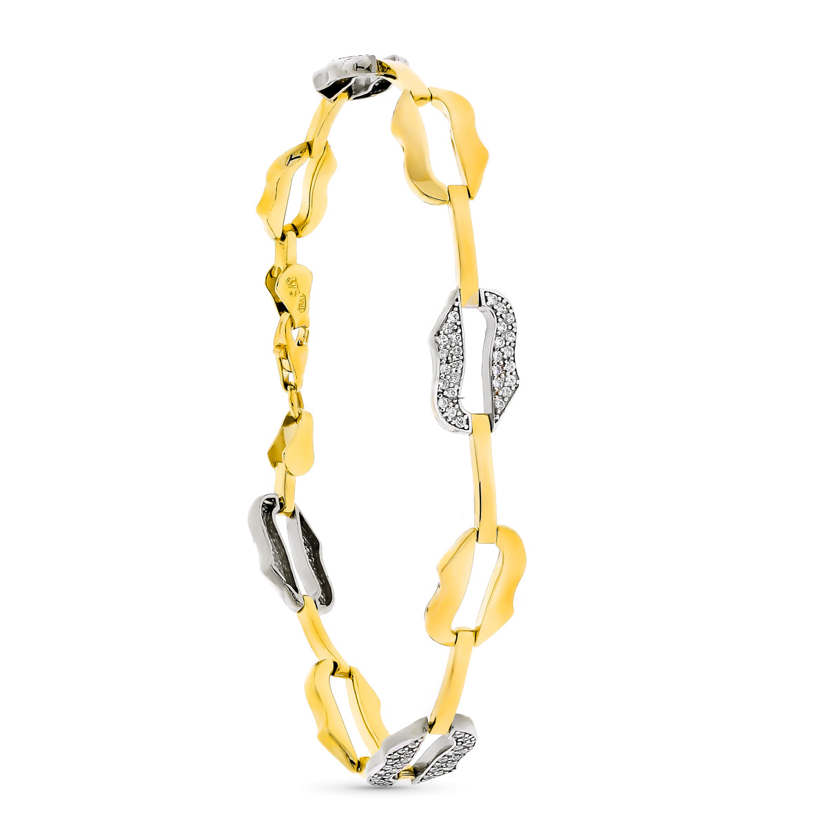 Pulsera Bicolor 19 cm 9K