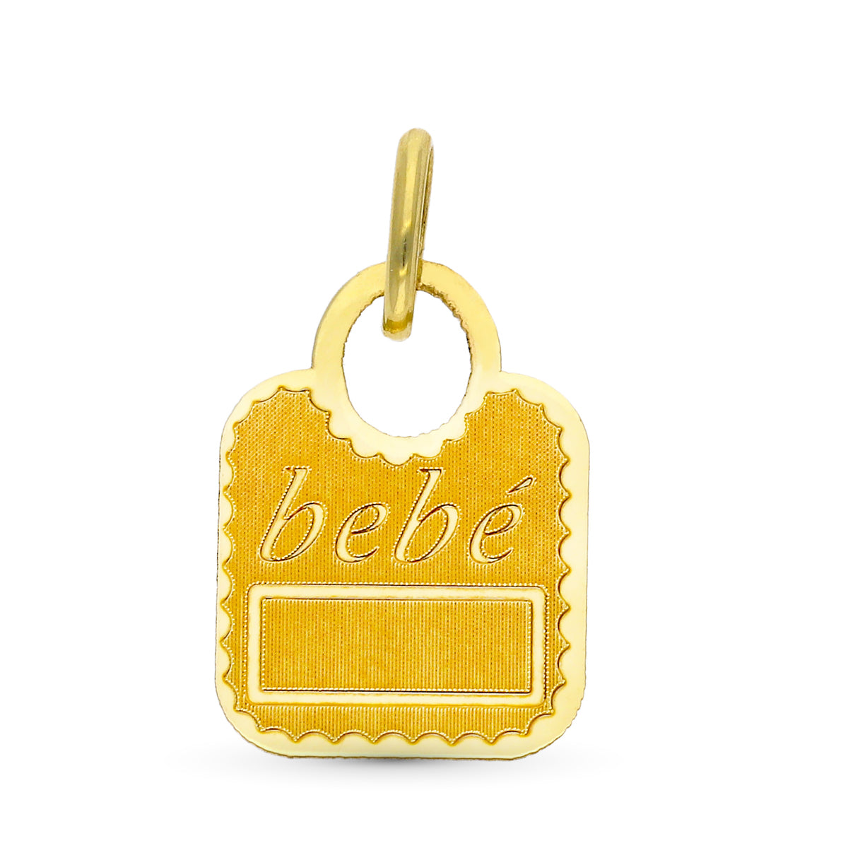 Colgante Babero de Bebe 14 x 10 mm de oro amarillo 9K