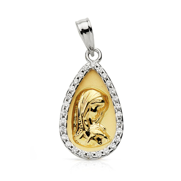 9K MEDALLA ORO AMARILLO VIRGEN NIÑA 20X11 MM