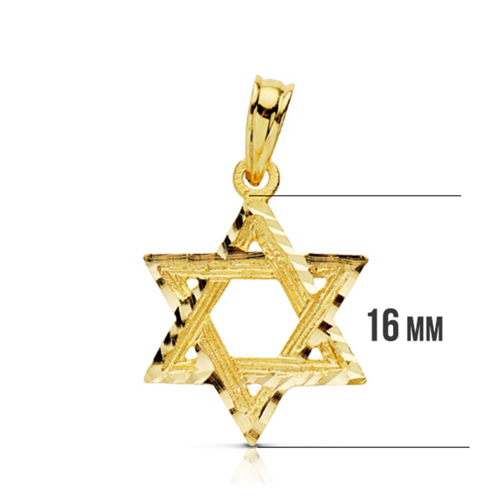9K COLGANTE ORO AMARILLO ESTRELLA DE DAVID 18X14 MM