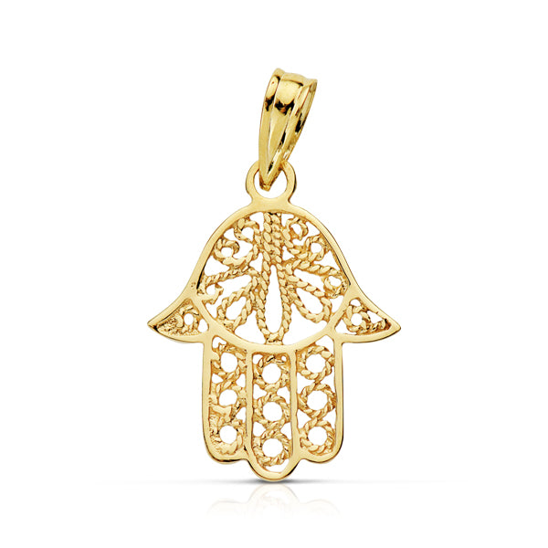 Colgante Mano de Fatima 19 x 15 mm de oro amarillo 9K