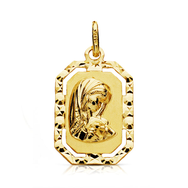 Medalla Virgen Niña 20 x 12 mm de oro amarillo 9K