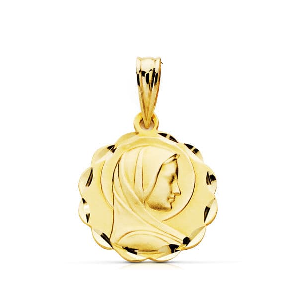 18K MEDALLA ORO AMARILLO VIRGEN NIÑA 16X14 MM