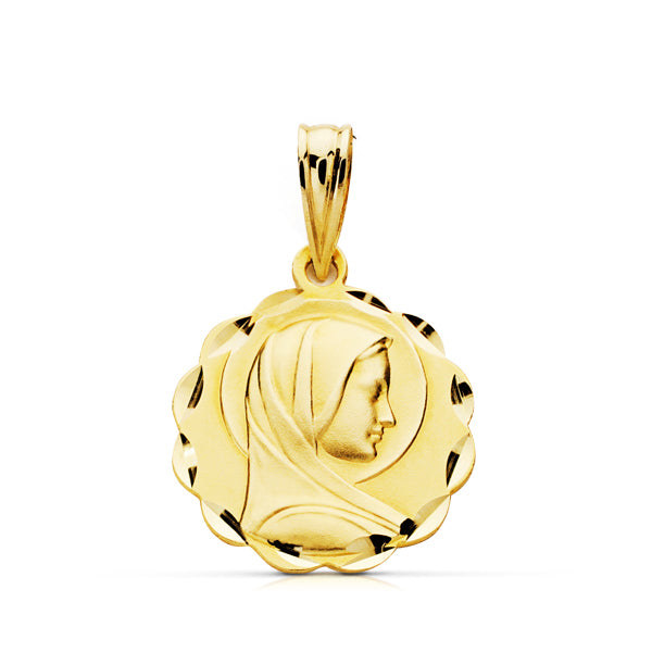 18K MEDALLA ORO AMARILLO VIRGEN NIÑA 16X14 MM