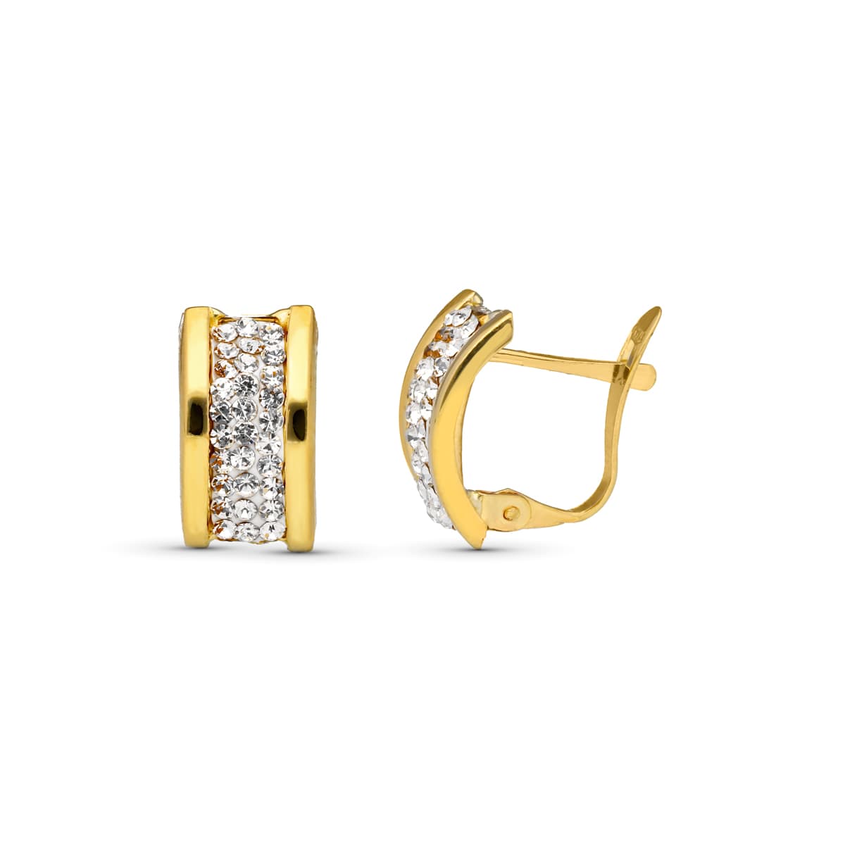 Pendientes Bandas Circonita 12 x 7 mm catalán de oro amarillo 9K