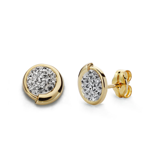 Pendientes Circonita 7 mm de oro amarillo 9K