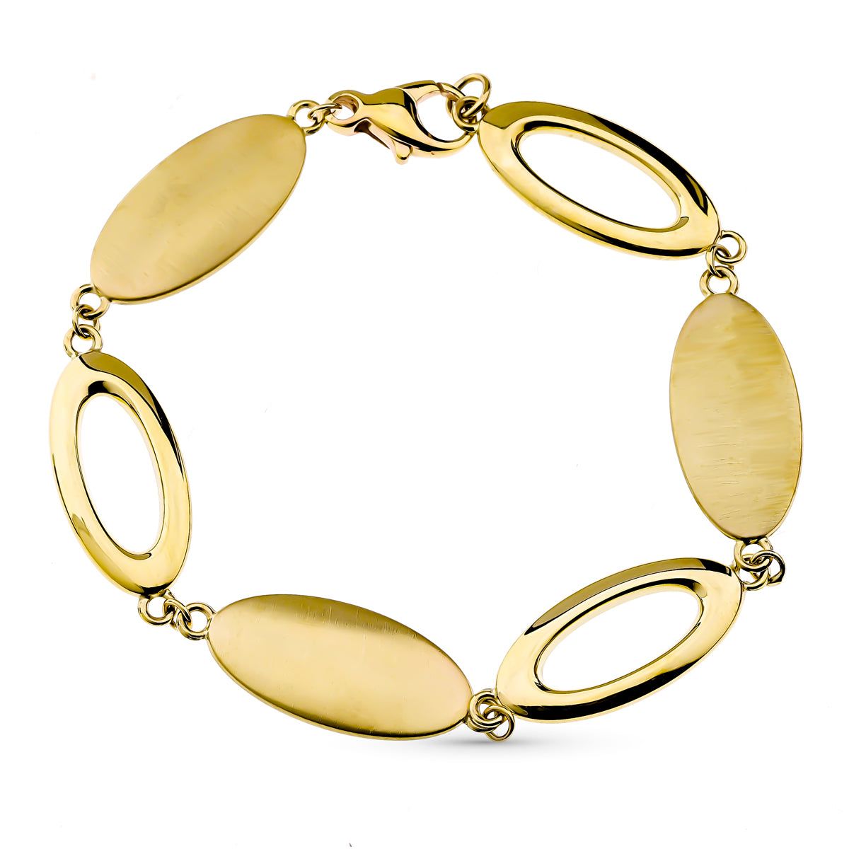 Pulsera Hueca 19 cm de oro amarillo 9K
