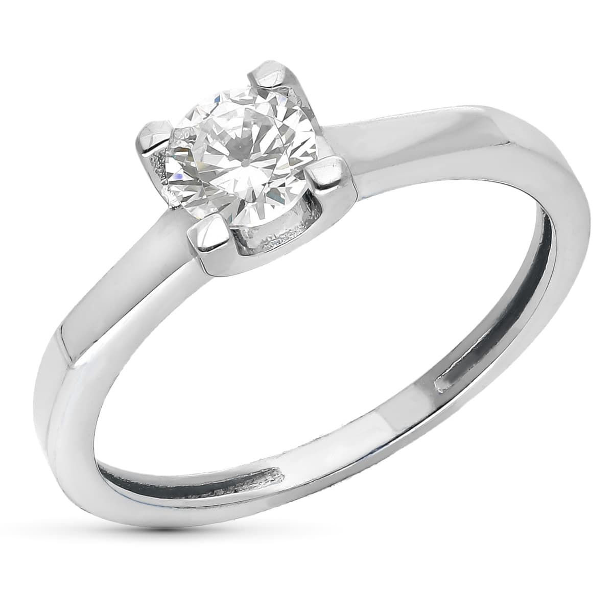 9K SORTIJA SOLITARIO ORO BLANCO SEÑORA CON CIRCONITA 5 MM