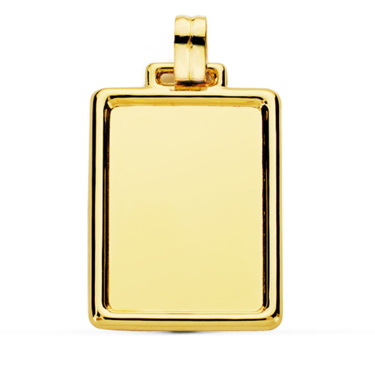 Placa Chapa Brillo con Borde 31 x 23 mm de oro amarillo 9K