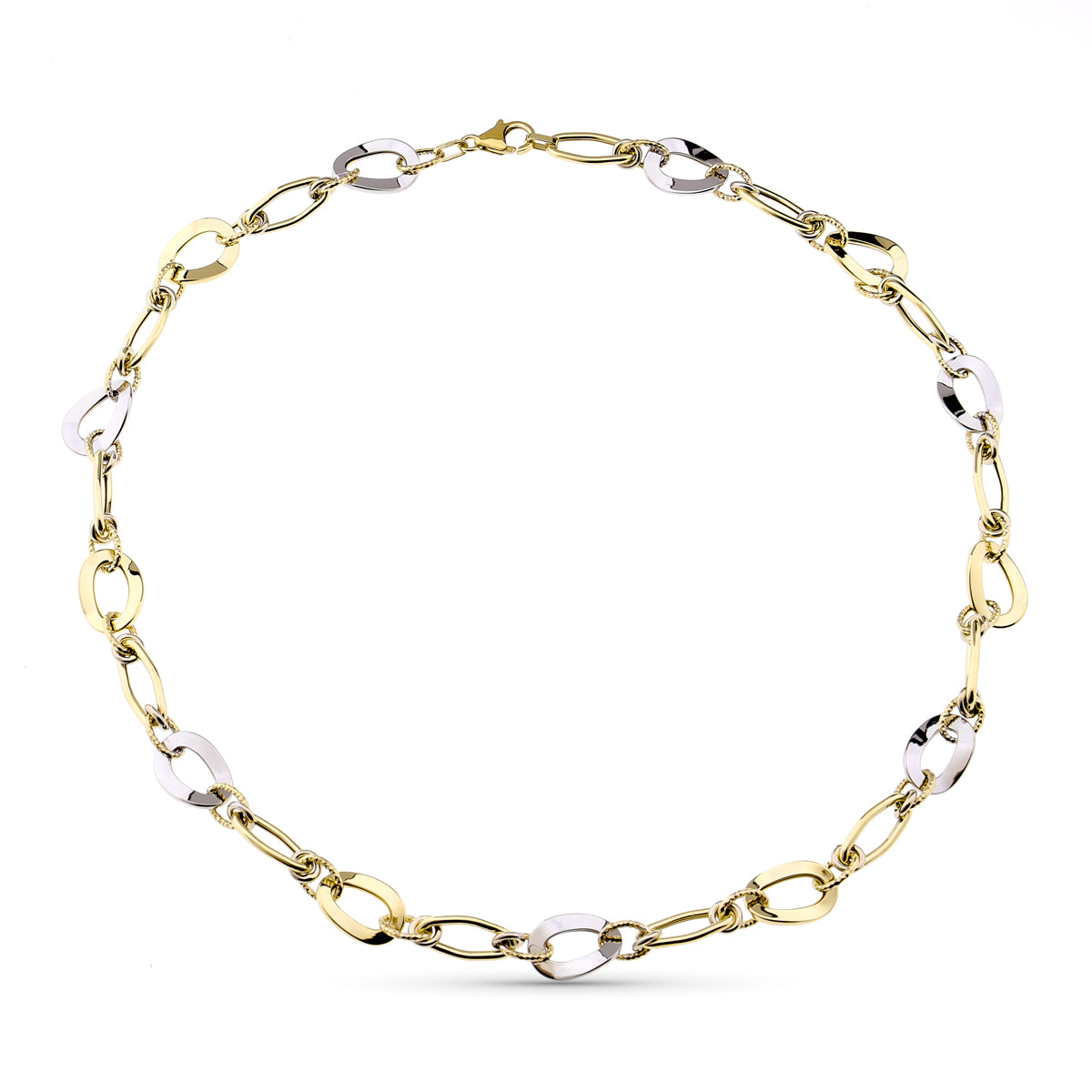 9K COLLAR ORO BICOLOR 45CM