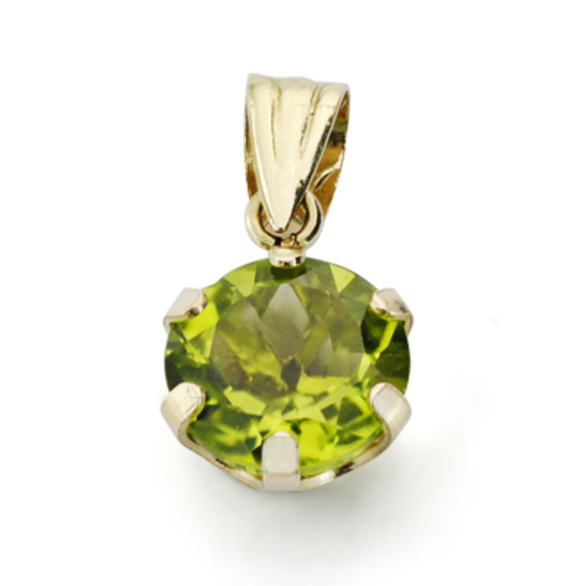 Colgante Olivina 1,95 Qts con 6 Garras 8 x 8 mm de oro amarillo 9K