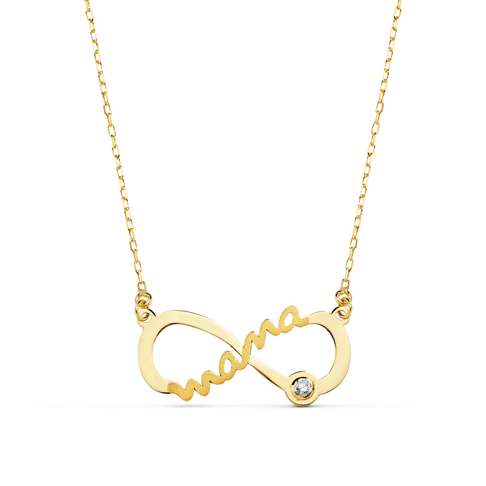 Gargantilla Mama Infinito Circonita de oro amarillo 18K