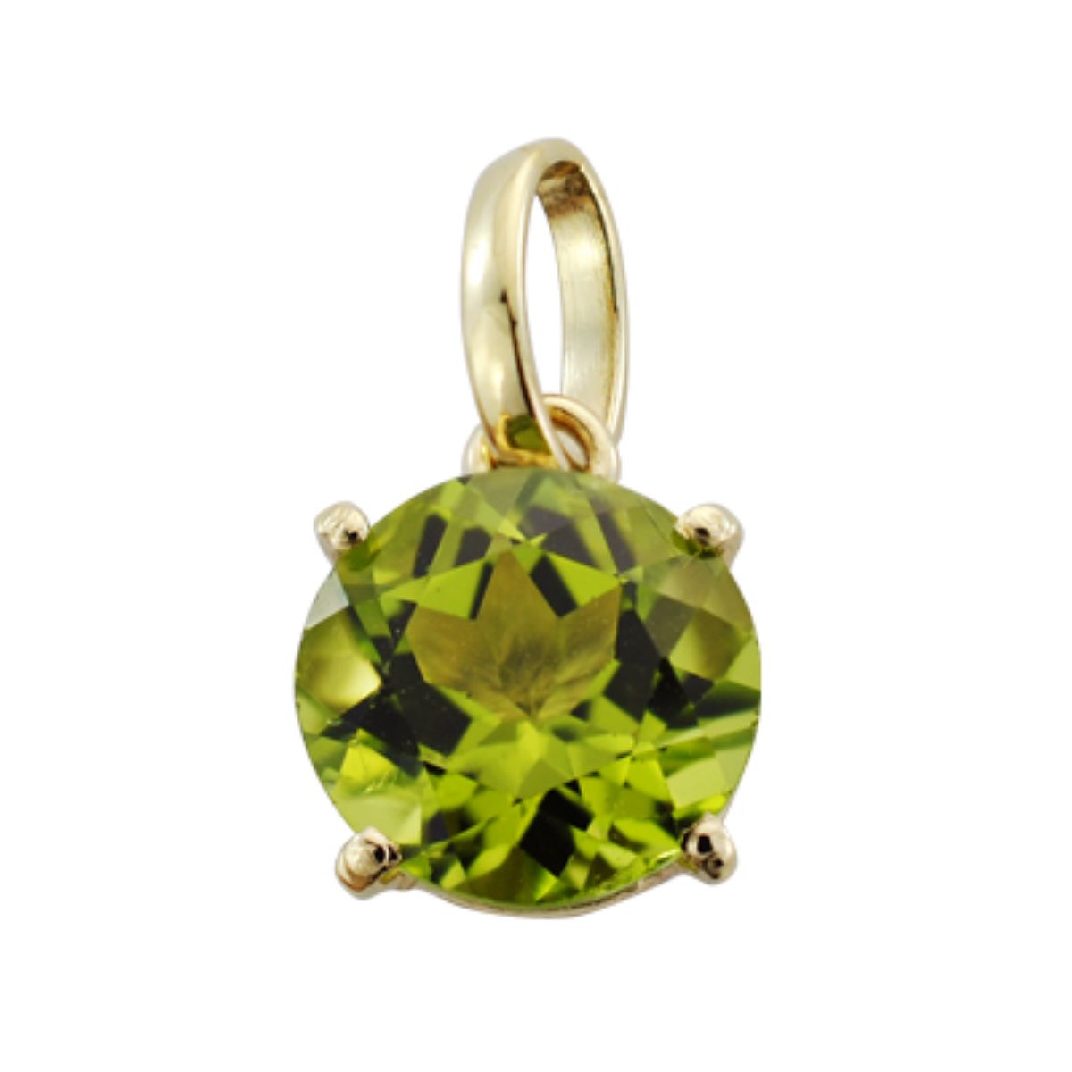 Colgante 4 Garras con Olivina Natural 1,95 Qts. 8 x 8 mm de oro amarillo 9K