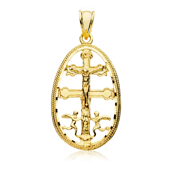 Cruz Caravaca Cerco 29 x 19 mm de oro amarillo 9K
