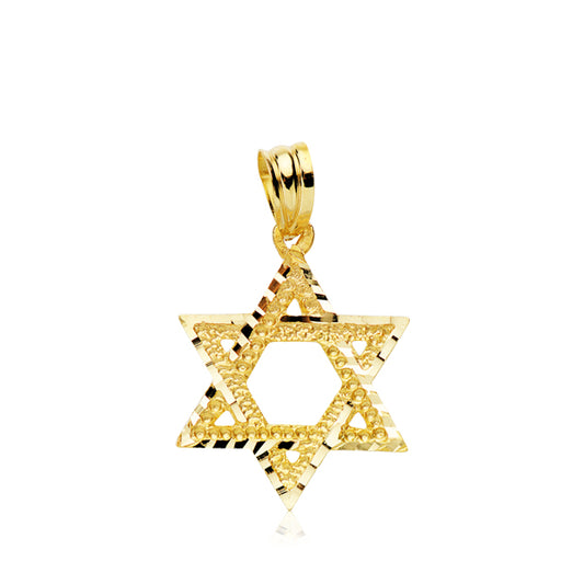 18K COLGANTE ORO AMARILLO ESTRELLA DE DAVID. 22 X 17 MM