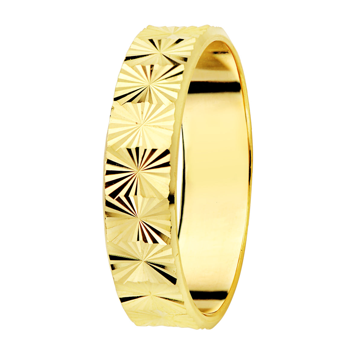 Alianza de Matrimonio Tallada 4 mm de oro amarillo 9K