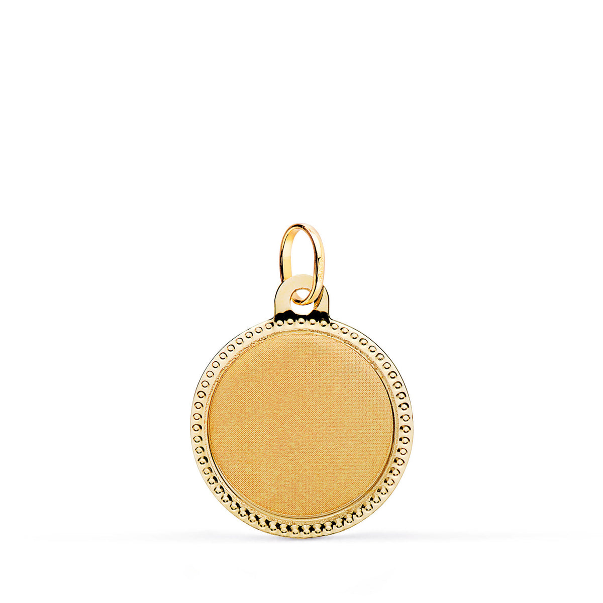 Disco Liso Matizado con Borde Tallado 16 mm de oro amarillo 9K