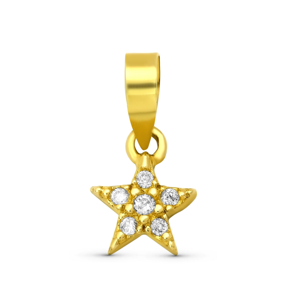 Colgante Estrella 6 Diamantes 0,033 Qtes de oro amarillo 9K