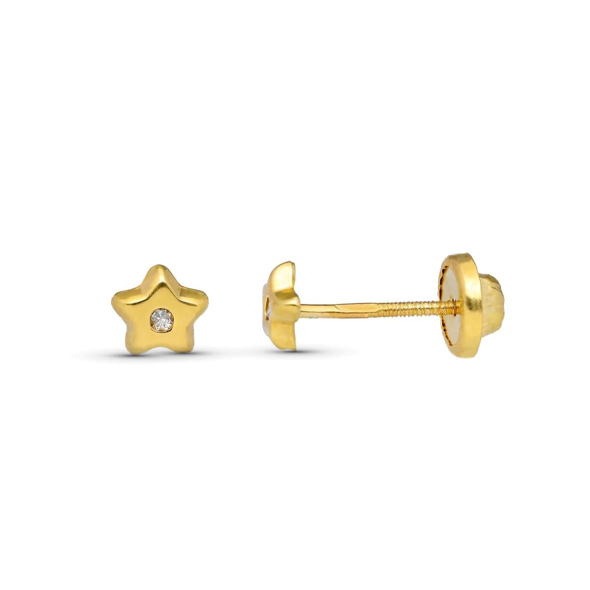 Pendientes Diamantes 0.02cts Tuerca Si-h de oro amarillo 9K