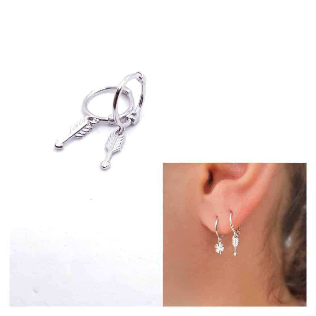 Pendientes flechas de plata de ley