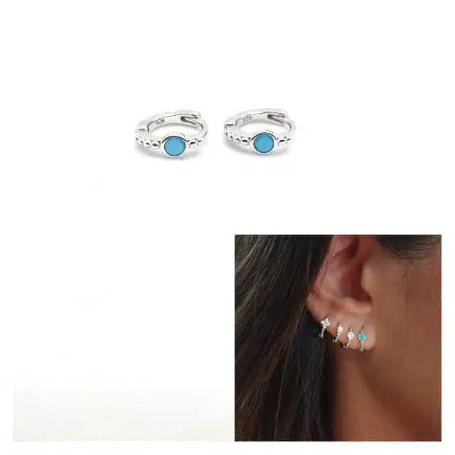 Pendiente mini arito turquesa