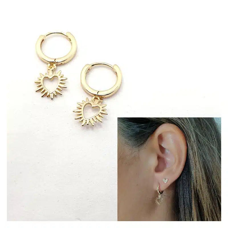 Pendientes Sagrado corazón oro
