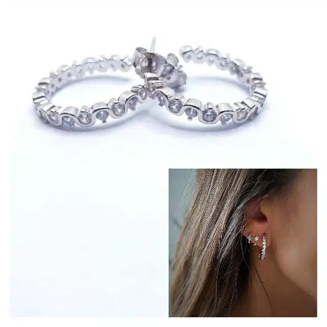 Pendientes aro circonitas