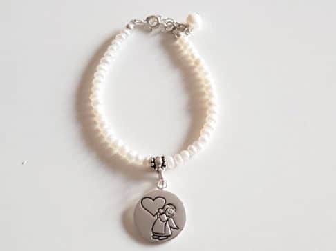 Pulsera niña perla de plata de ley - Joyería Zafir