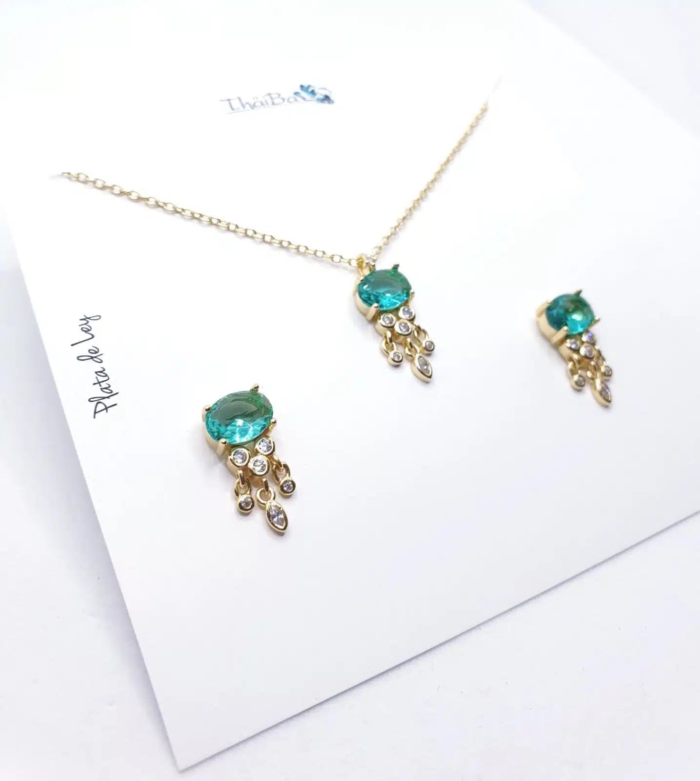 Set luxury verde agua oro