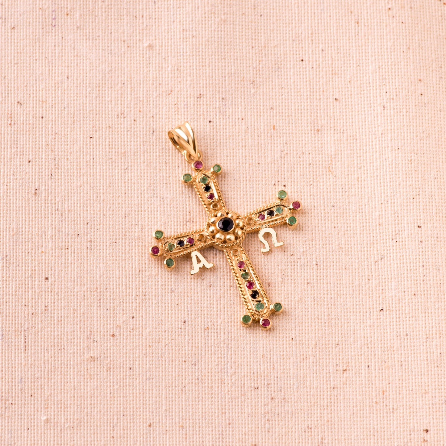 18K CRUZ DE COVADONGA ORO AMARILLO GRANDE 40X34 MM