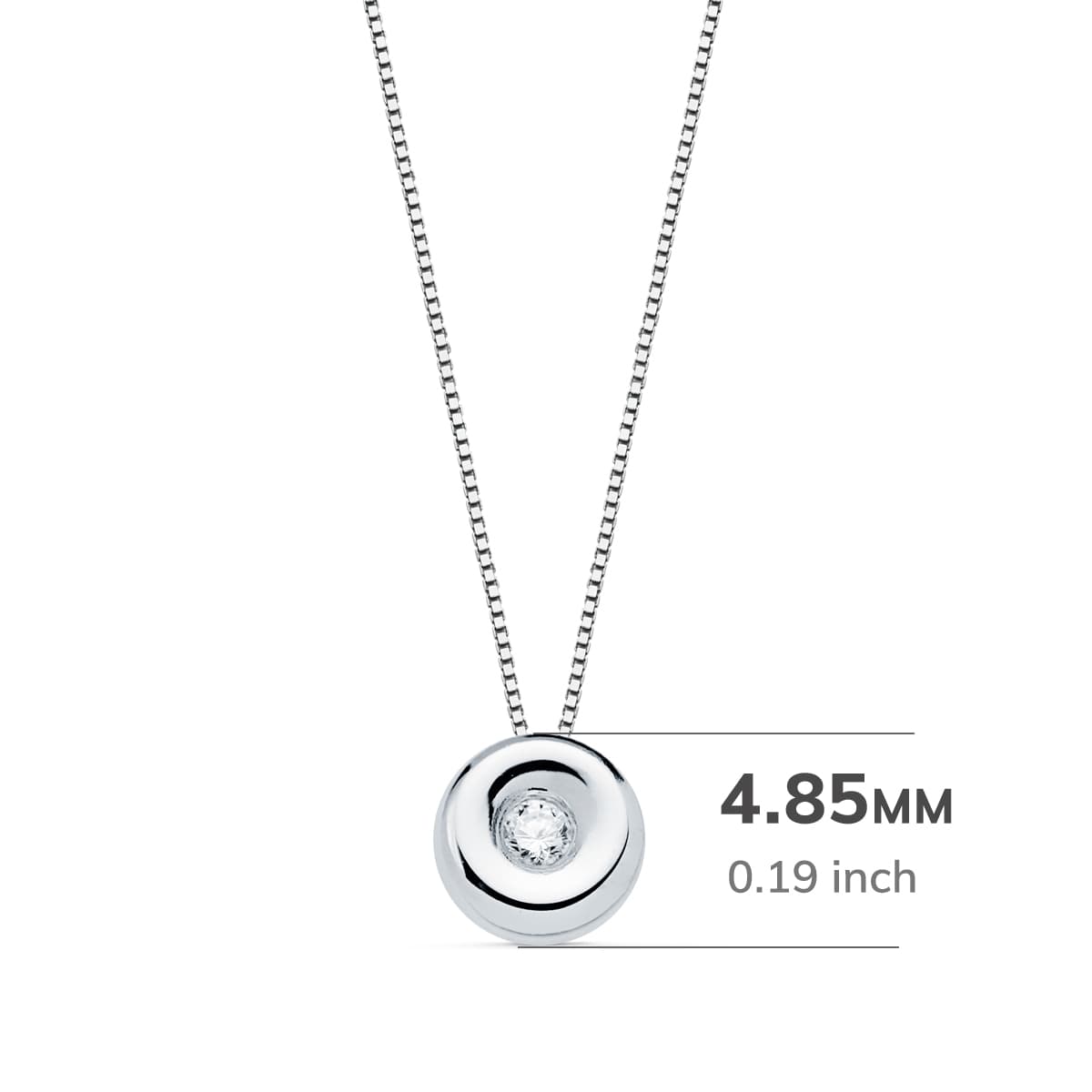 18K GARGANTILLA ORO BLANCO CHATON 4,85 MM DIAMANTE 1.50MM 0,015 QTS. G-VS2 CADENA 42CM