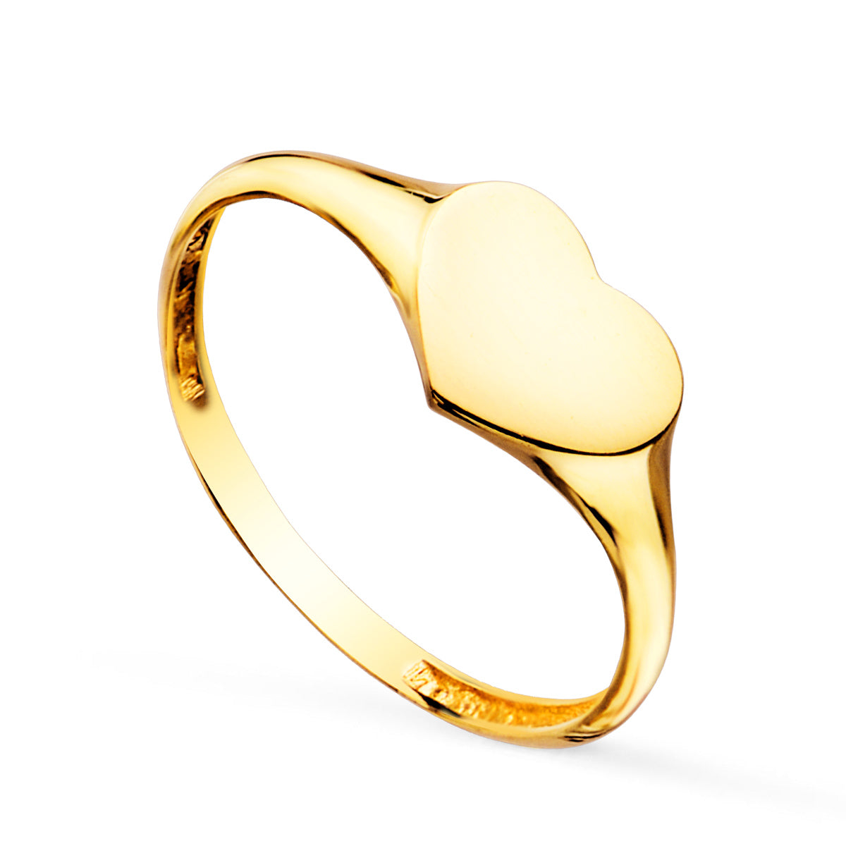 Sello Forma Corazon. Zona Grabado: 9 x 6,5 mm C. Amor de oro amarillo 18K