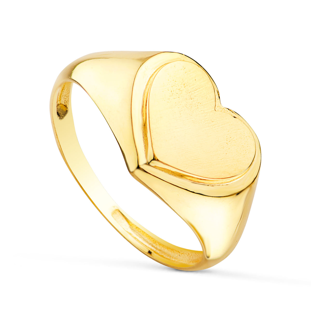 Sello Macizo sin Forrar Corazon. Zona de Grabado: 10 x 8,5 mm de oro amarillo 18K