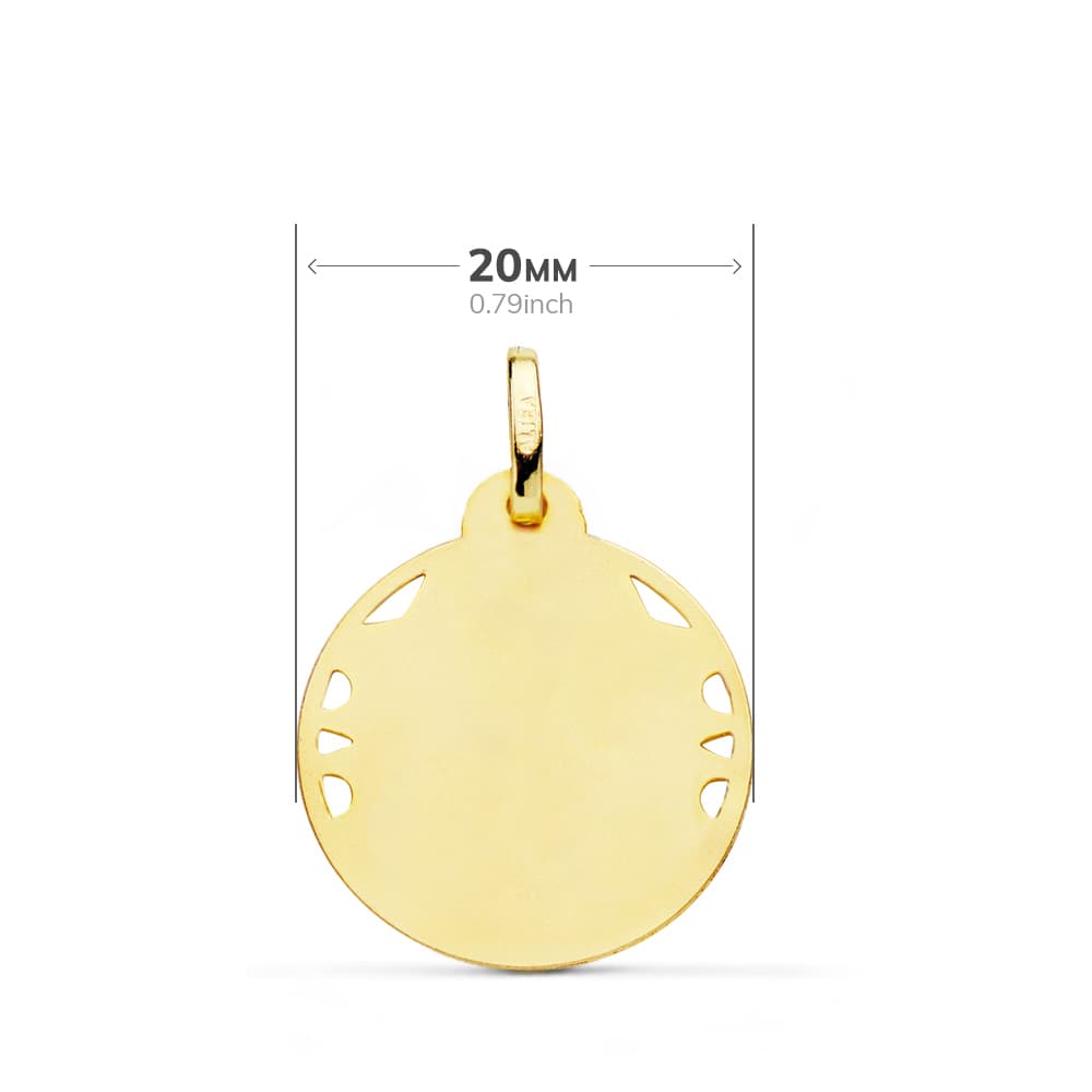 9K MEDALLA ORO AMARILLO VIRGEN DEL CARMEN CALADA HELICE 20 MM