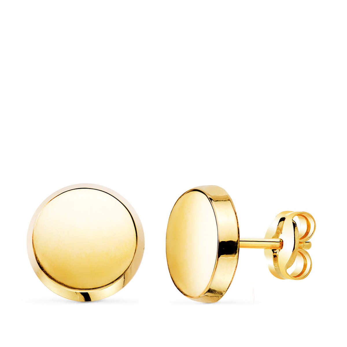 Pendientes Redondos Brillo 8 mm. de oro amarillo 18K