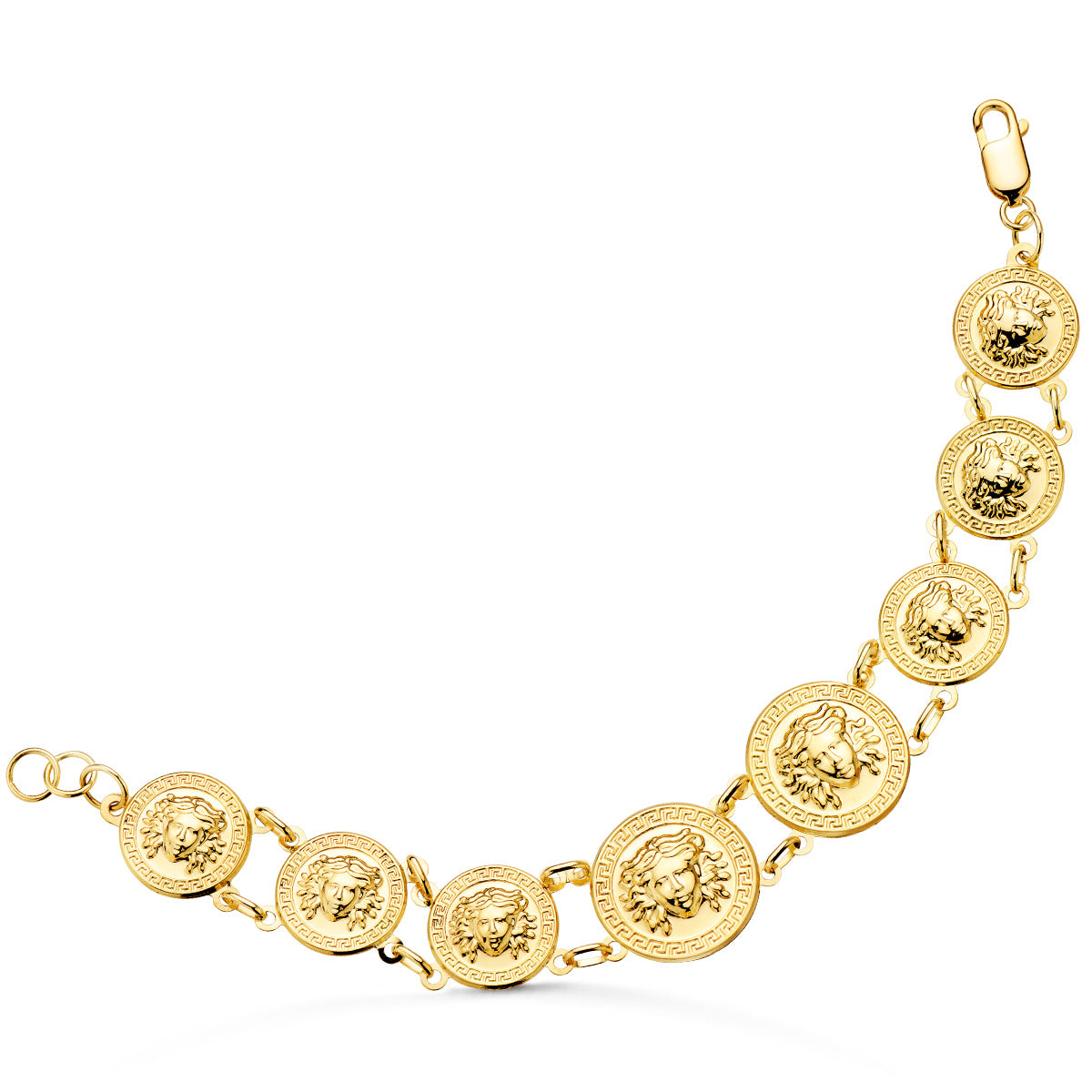 Pulsera con Medusas de 20 y 15 mm Largo 20,5 cm de oro amarillo 18K