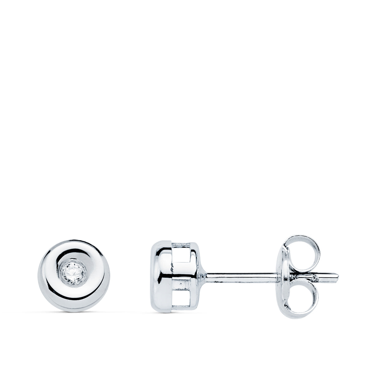 18K PENDIENTES CHATON ORO BLANCO DIAMANTES LABORATORIO 0,030 QTS VS2-G. MEDIDA: 4,8 X 4,8 MM. CIERRE PRESION