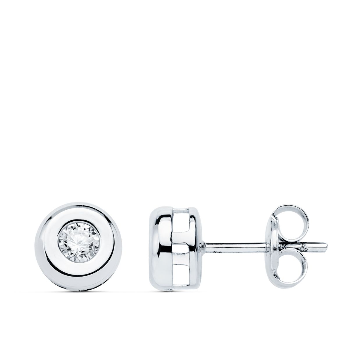 18K PENDIENTES CHATON ORO BLANCO DIAMANTES LABORATORIO 0,200 QTS VS2-G. MEDIDA: 6,5 X 6,5 MM. CIERRE PRESION