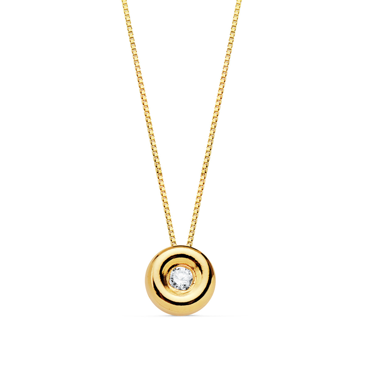 Gargantilla Chaton 4,85 mm Diamante Laboratorio 1,50 mm 0,015 Qts. G-vs2 Cadena 42 cm de oro amarillo 18K