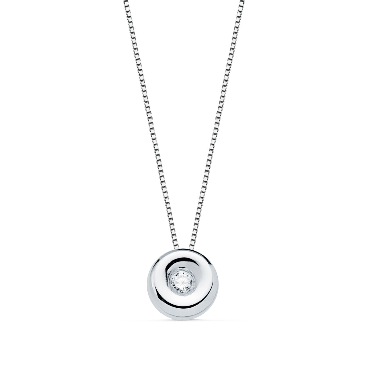 Gargantilla Chaton 4,85 mm Diamante Laboratorio 1,50 mm 0,015 Qts. G-vs2 Cadena 42 cm de oro blanco 18K