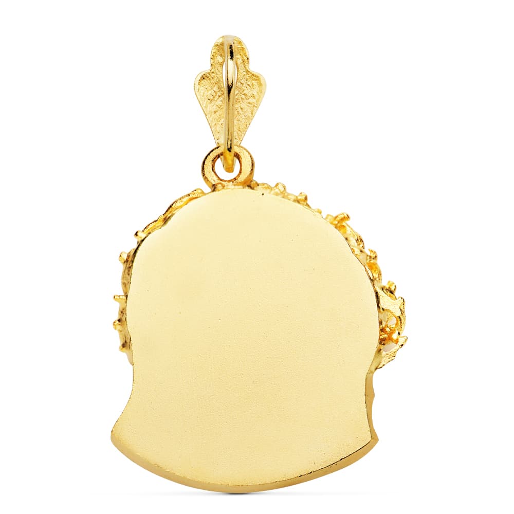 18K COLGANTE ORO AMARILLO CABEZA DE CRISTO DE MURILLO 25X24 MM
