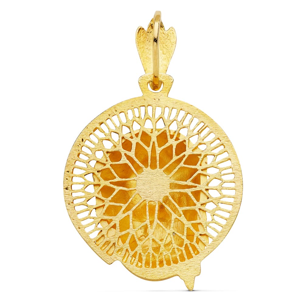 18K COLGANTE ORO AMARILLO CABEZA DE CRISTO AUREOLA 29X26 MM