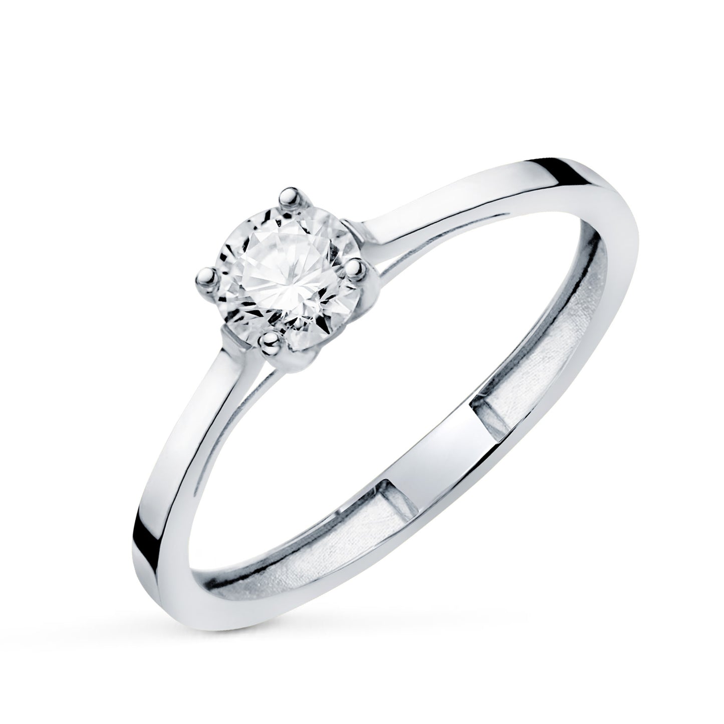 18K SOLITARIO ORO BLANCO 4 GARRAS CON DIAMANTE 0,50 QTES. G - VS1