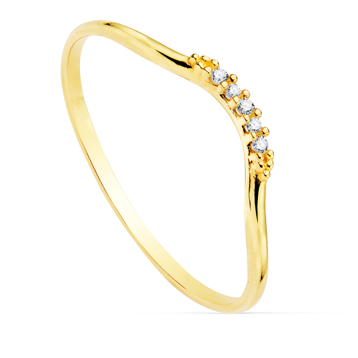 18K SORTIJA ORO AMARILLO DIAMANTES 0.025 QTS. G-VS2. CUERPO REDONDO 1 MM