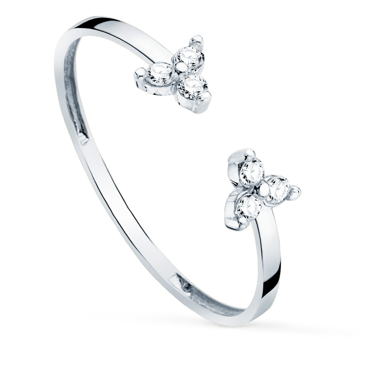 18K SORTIJA ORO BLANCO DIAMANTES DE LABORATORIO 0,09 QTS. VS2-G CUERPO 1,10 MM