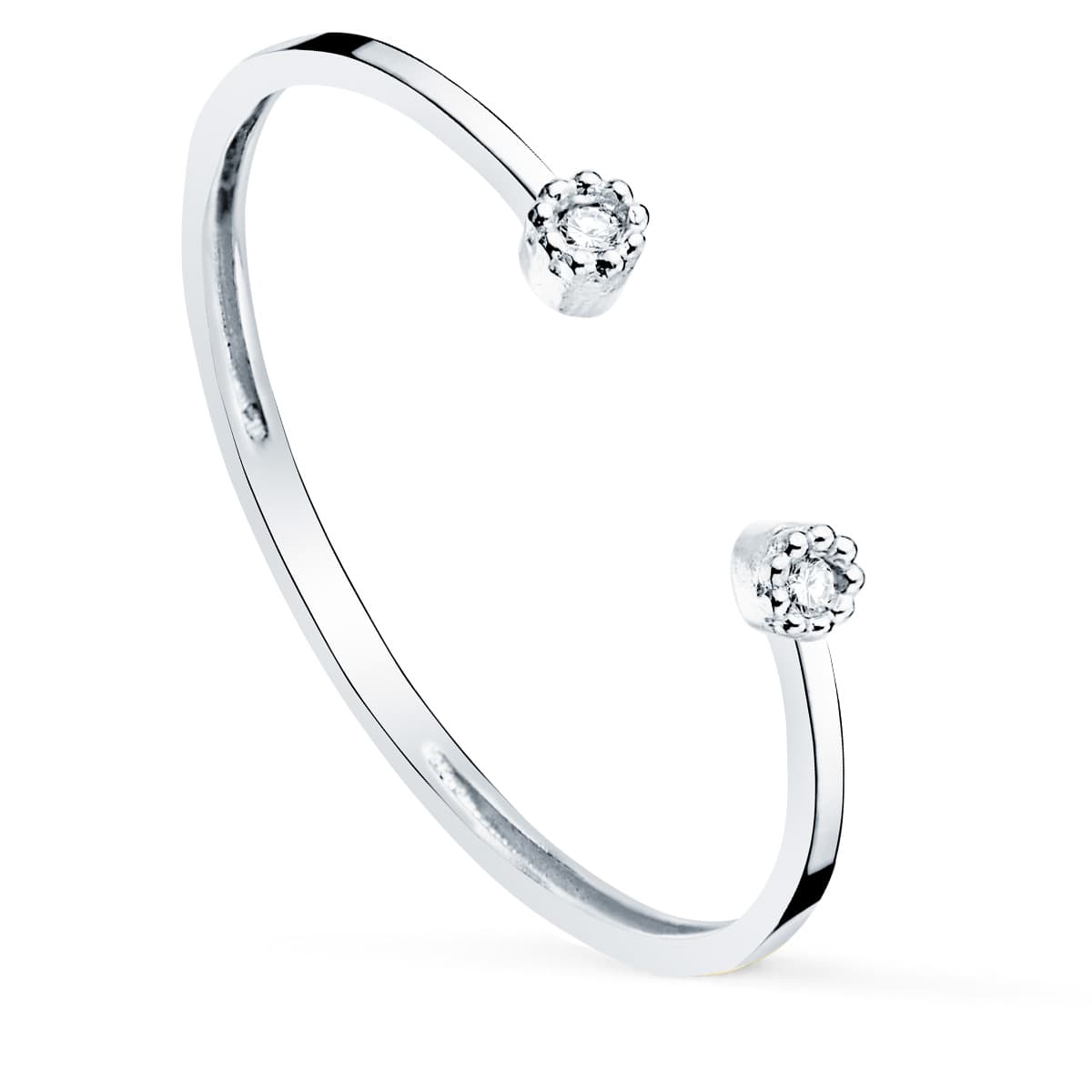 18K SORTIJA ORO BLANCO DIAMANTES 0,0160 QTS. VS2-G CUERPO 1,10 MM