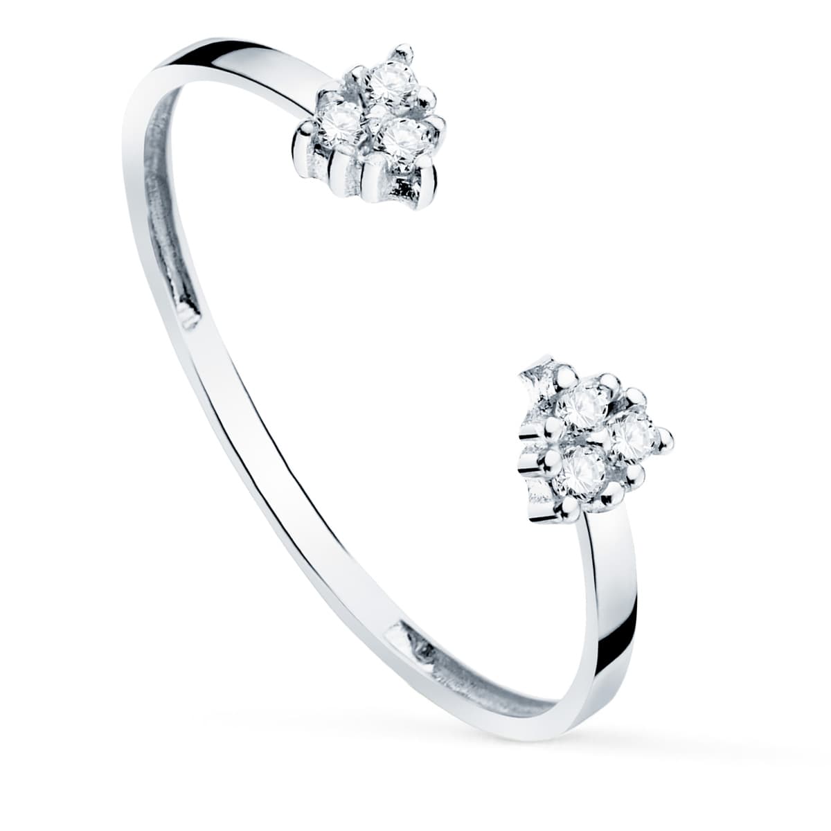 18K SORTIJA ORO BLANCO DIAMANTES 0,0480 QTS. VS2-G CUERPO 1,10 MM