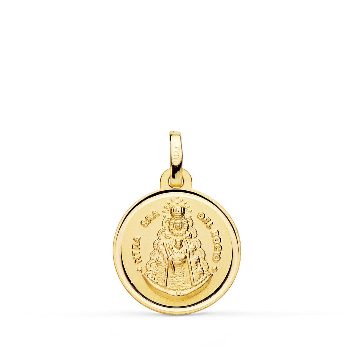 18K MEDALLA ORO AMARILLO VIRGEN DEL ROCIO BISEL 16 MM