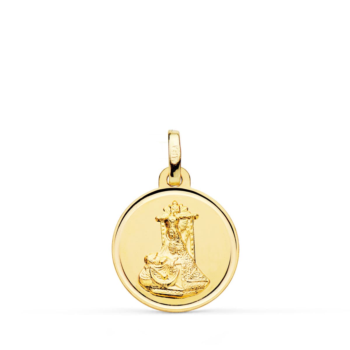 18K MEDALLA ORO AMARILLO VIRGEN DE LAS ANGUSTIAS BISEL 16 MM